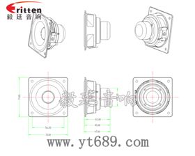 2.75寸內磁鐵盆架喇叭成品圖
