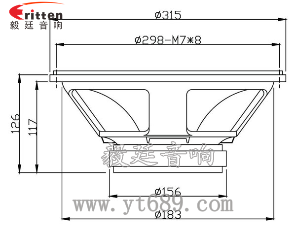 12寸150w低音喇叭成品圖