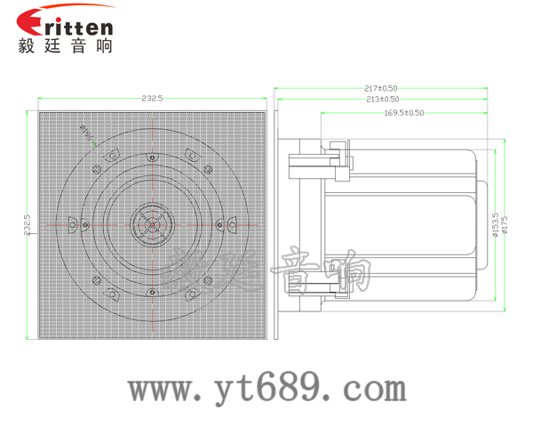 5.25寸圓筒吸頂天花喇叭成品圖帶網罩