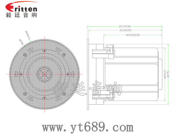 5.25寸圓筒吸頂天花喇叭成品圖帶圓網罩