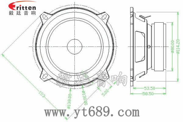 5.25寸25W全頻藍牙音箱喇叭成品圖