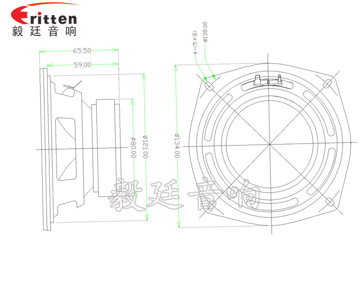 5.25寸25W多媒體中低音喇叭成品圖 5.25寸25W多媒體中低音喇叭成品圖